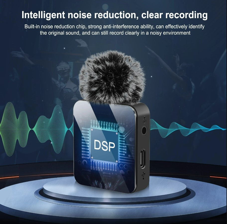 Wireless Clip-On Microphone for (Type-C Phones) Dual Mic