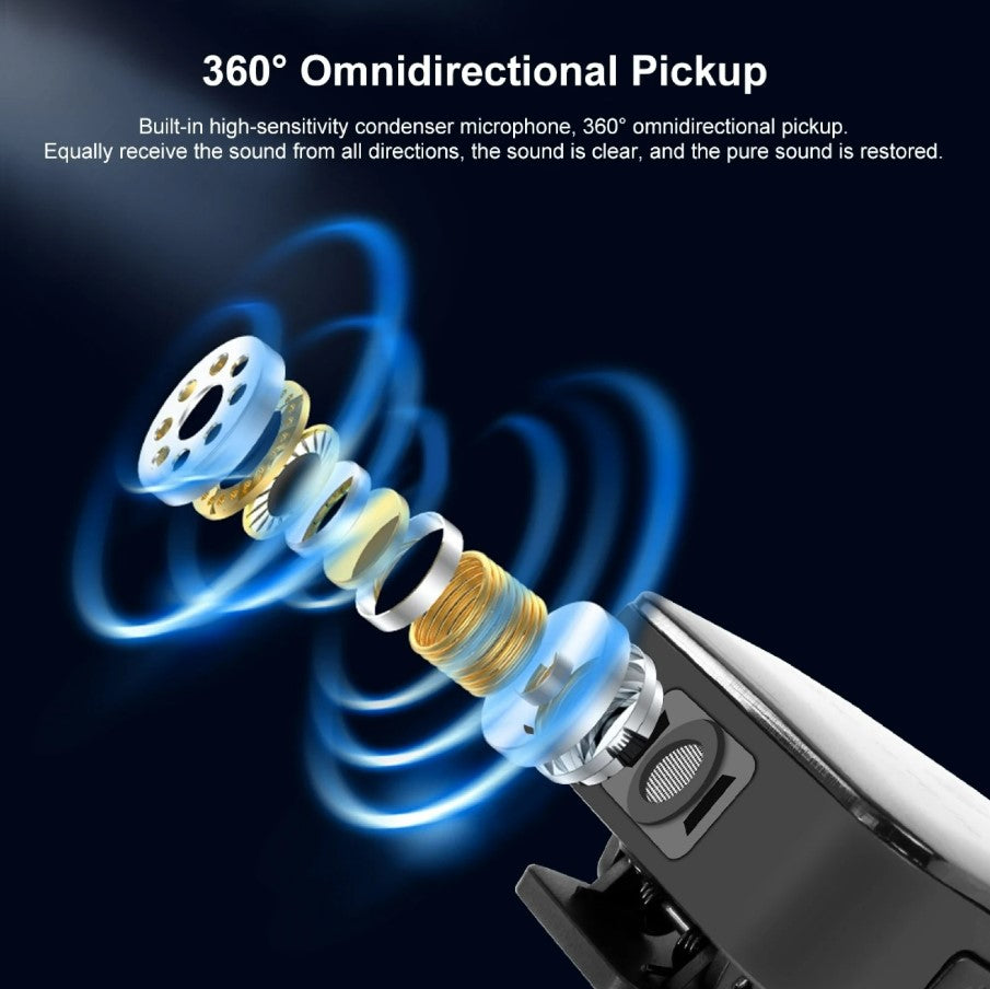Wireless Clip-On Microphone for (Type-C Phones) Dual Mic
