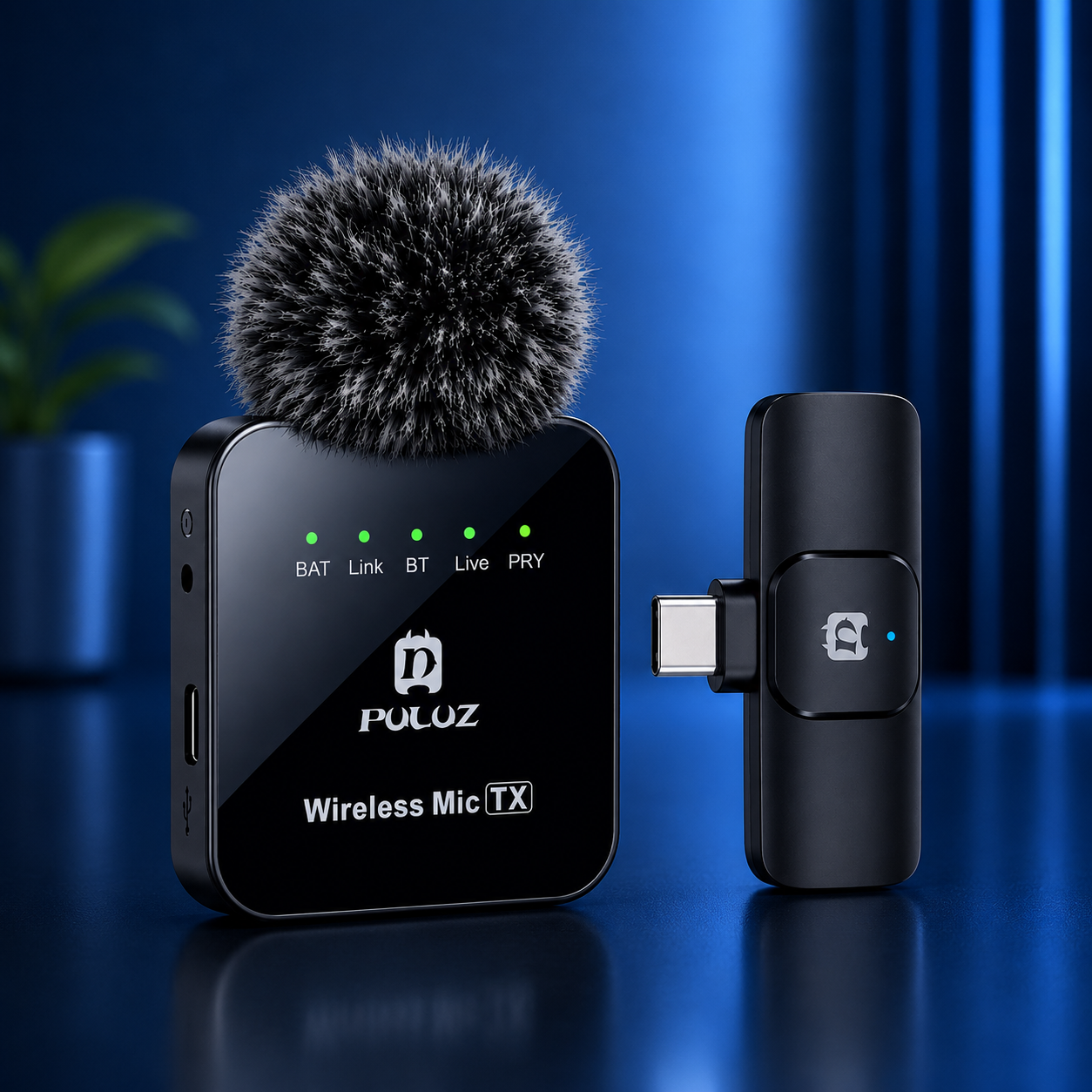 Wireless Clip-On Microphone for Type-C Phones (Dual Mic)