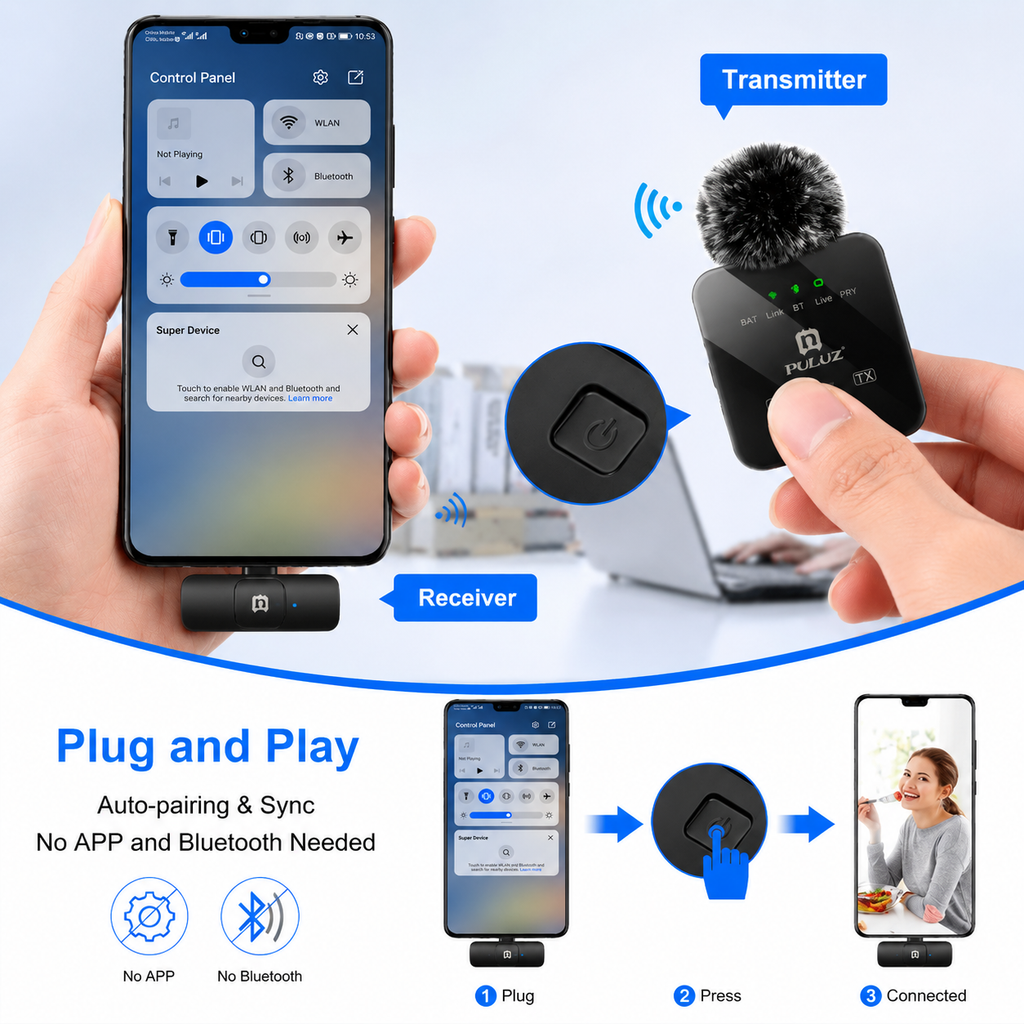 Wireless Lavalier Microphone for iPhone | Dual Clip-On Mic