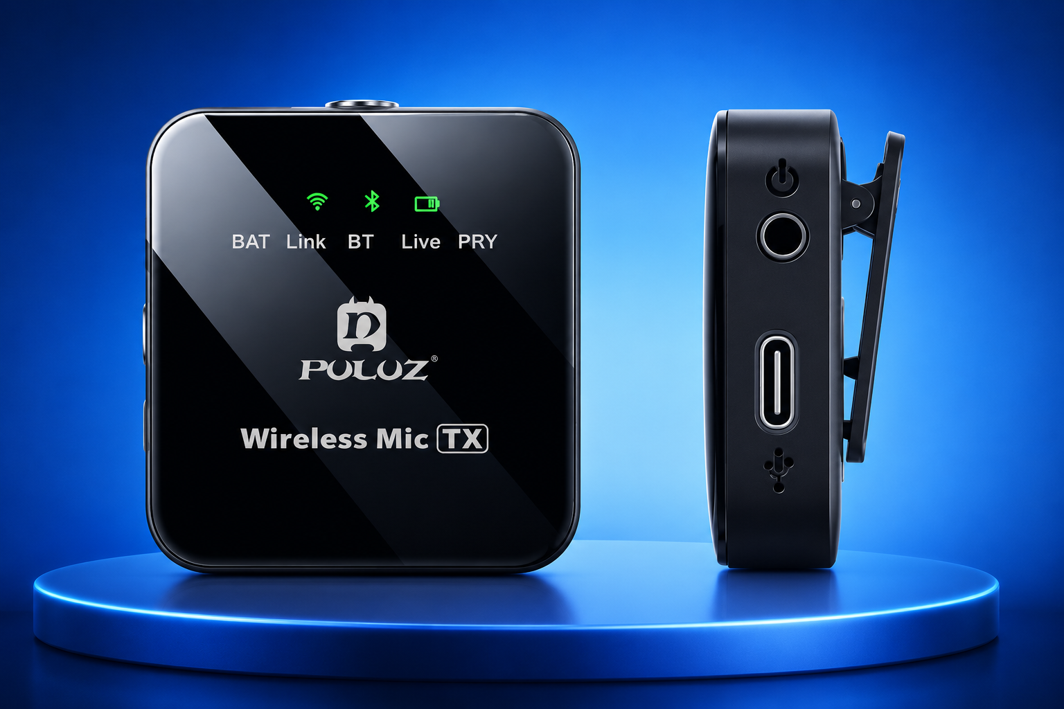 Wireless Clip-On Microphone for Type-C Phones (Dual Mic)